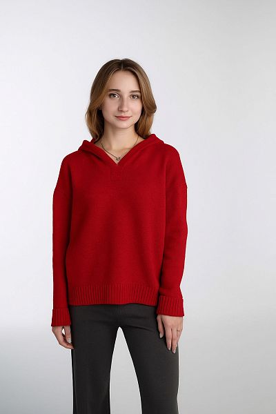 Худи с капюшоном женское HYMY. Шерсть мериноса 70%, кашемир 30%.